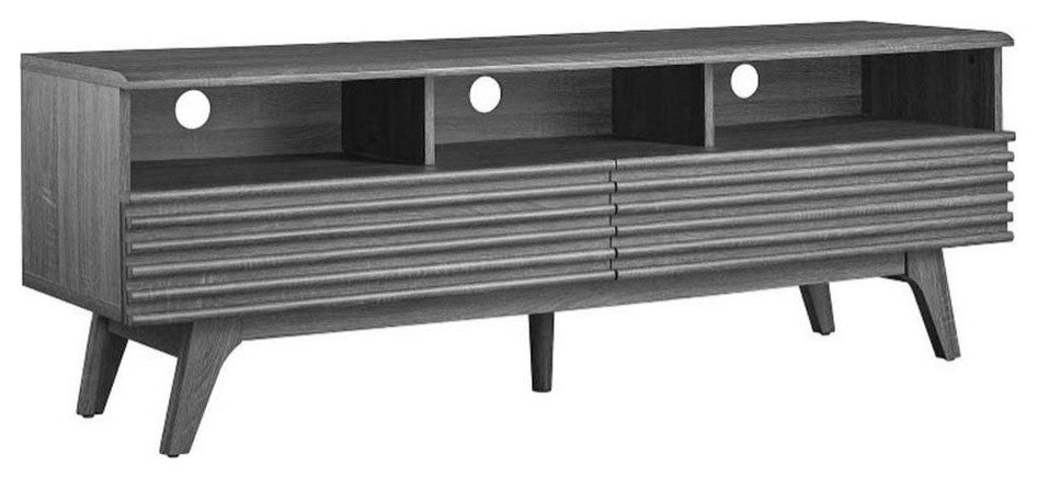 Modway Render Particleboard and Laminate TV Stand for TVs up to 66" in Charcoal
