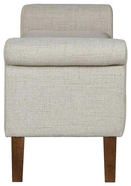 510 Design Aubrey Upholstered Storage Bench, Natural, Bench