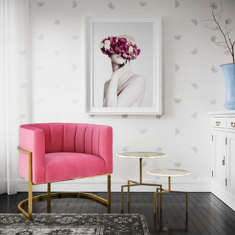 Magnolia Rose Pink Velvet Chair - Pink