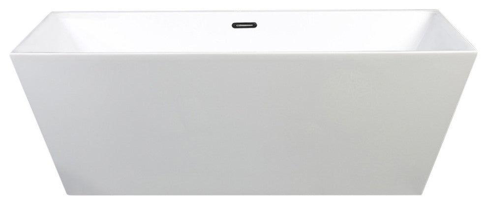 Acrylic Freestanding Bathtub With Chrome Drain Cover and Overflow Cover, 67"
