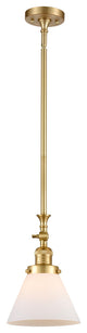 Large Cone 1 Light Mini Pendant, Satin Gold, Matte White
