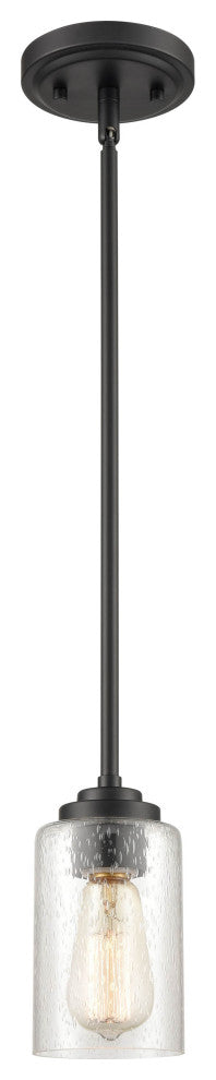 1 Light 5 in. Matte Black Mini-Pendant