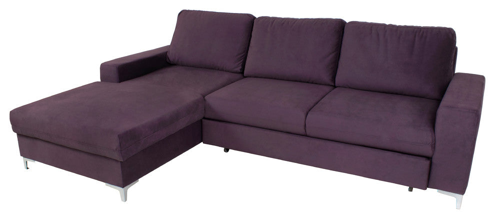 LENS Sectional Sofa-Bed, Purple, Left Corner