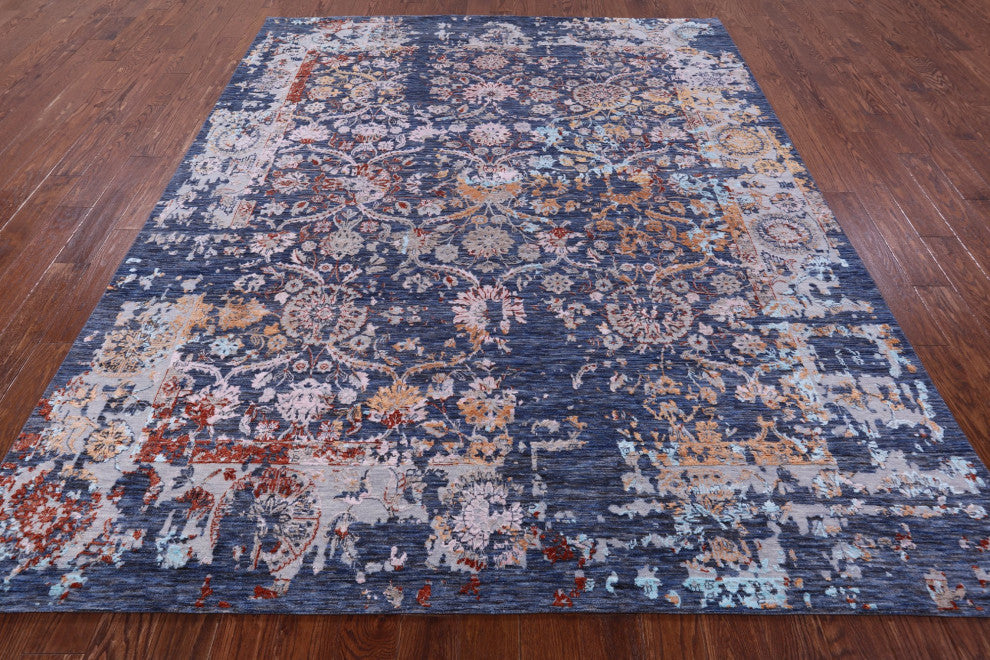 8' 1" X 10' 0" Persian Hand Knotted Wool and Silk Rug Q11794