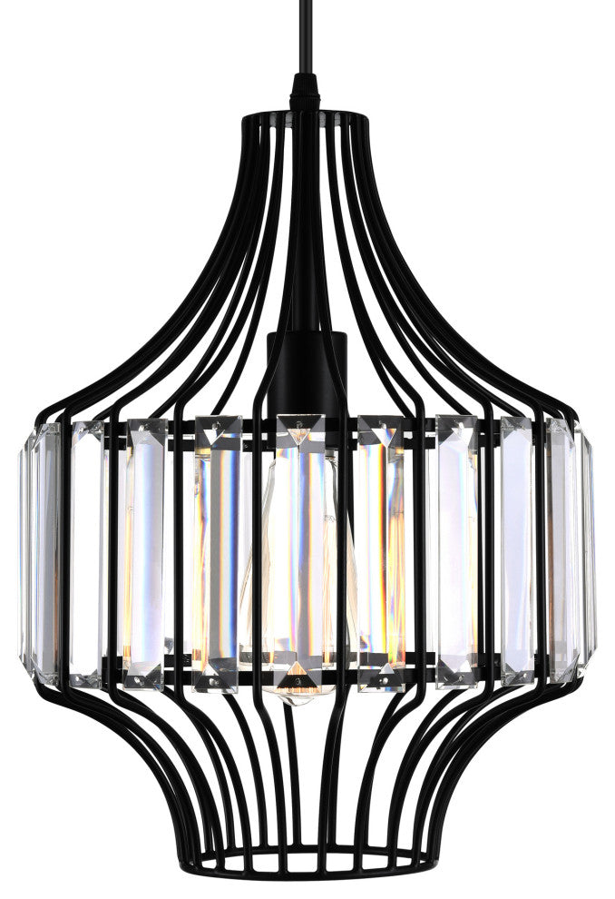 Alethia 1 Light Down Pendant With Black Finish