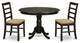 3 Pc Kitchen Nook Dining Set -Round Kitchen Table, 2 Slatted Back Kitchen Chairs