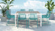 Ace 9 Piece Square Dining Set, Matte Teal