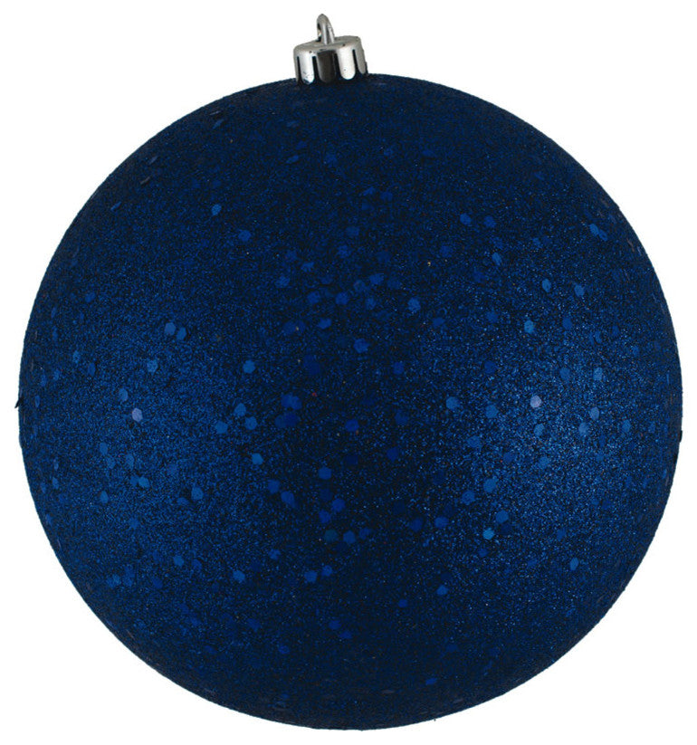 6" Sea Blue Sequin Ball Drilled 4/Bag