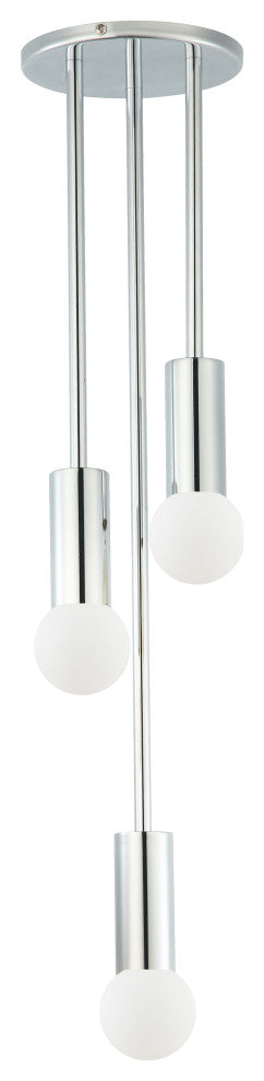 3-Light Polished Chrome Modern Pendant