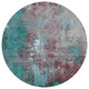 Machine Washable Indoor/Outdoor Chantille ACN1870 Teal 8' x 8' Round Rug