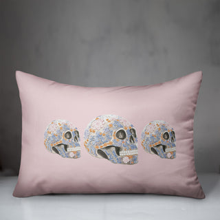 Floral Sugar Skulls 14x20 Throw Pillow