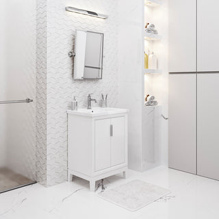 Elise 24 In. Integrated Ceramic Sink Top Vanity in Pure White