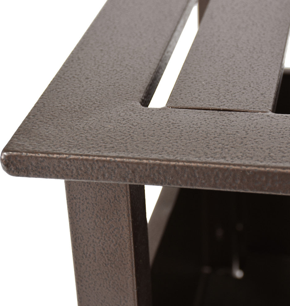 Sunmaster Aluminum Square Side Table With Umbrella Stand, Bronze