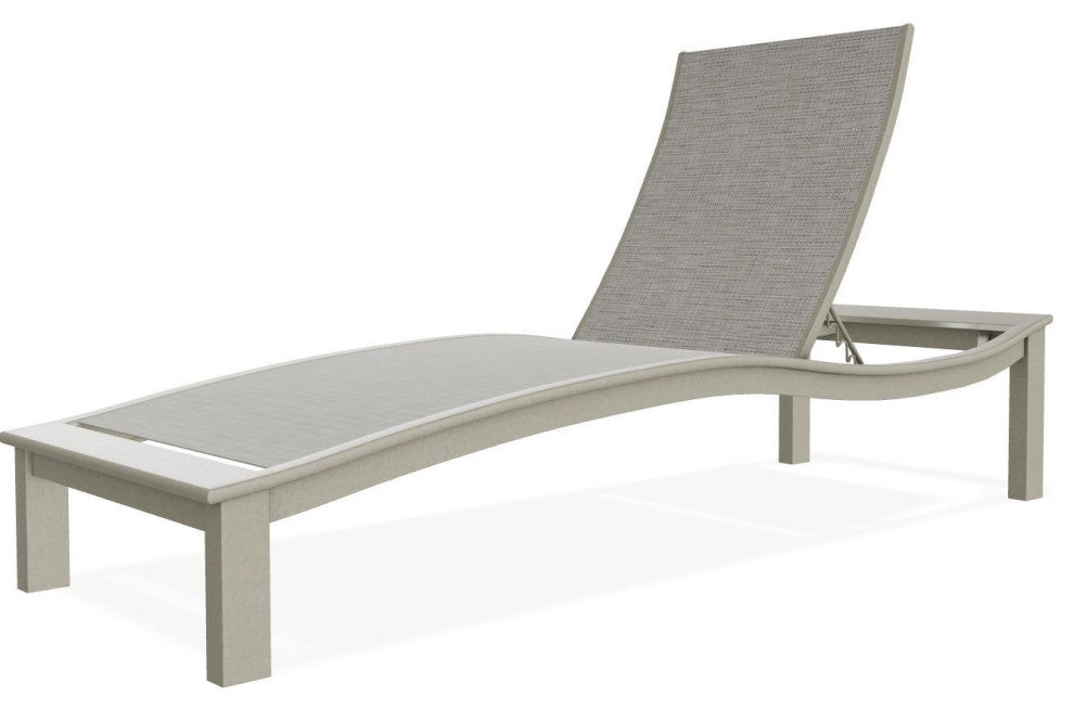 Bazza Sling 4-Position Contour Outdoor Chaise Lounge, Burke/Storm