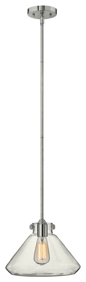 Hinkley Congress Mini-Pendant Large Retro Glass Pendant, Chrome