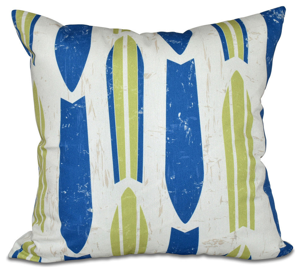 Dean, Geometric Print Pillow, Light Green, 26"x26"
