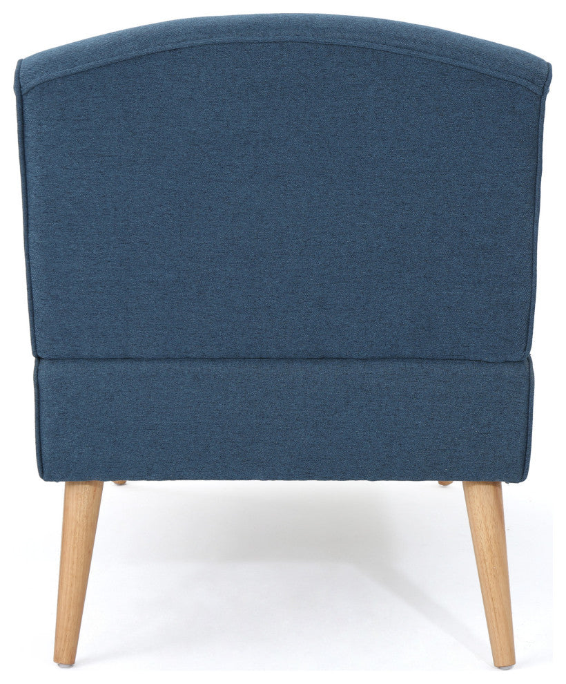 GDF Studio Jolie Mid Century Modern Fabric Chaise Lounge, Navy Blue