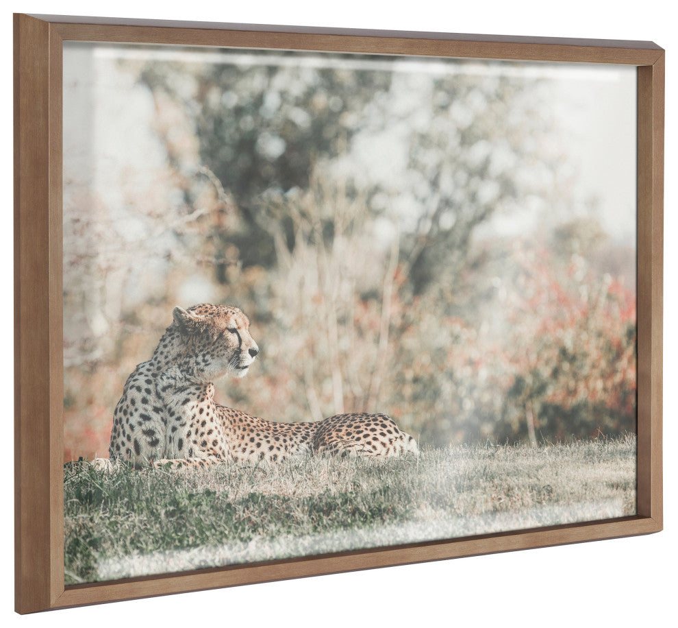 Blake Cheetah Framed Printed Glass by Alicia Abla, Gold 18x24