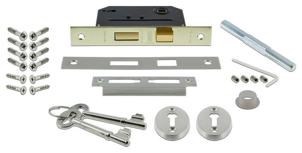 Classic Rosette Interior Mortise Meadows Door Knob, Satin Nickel