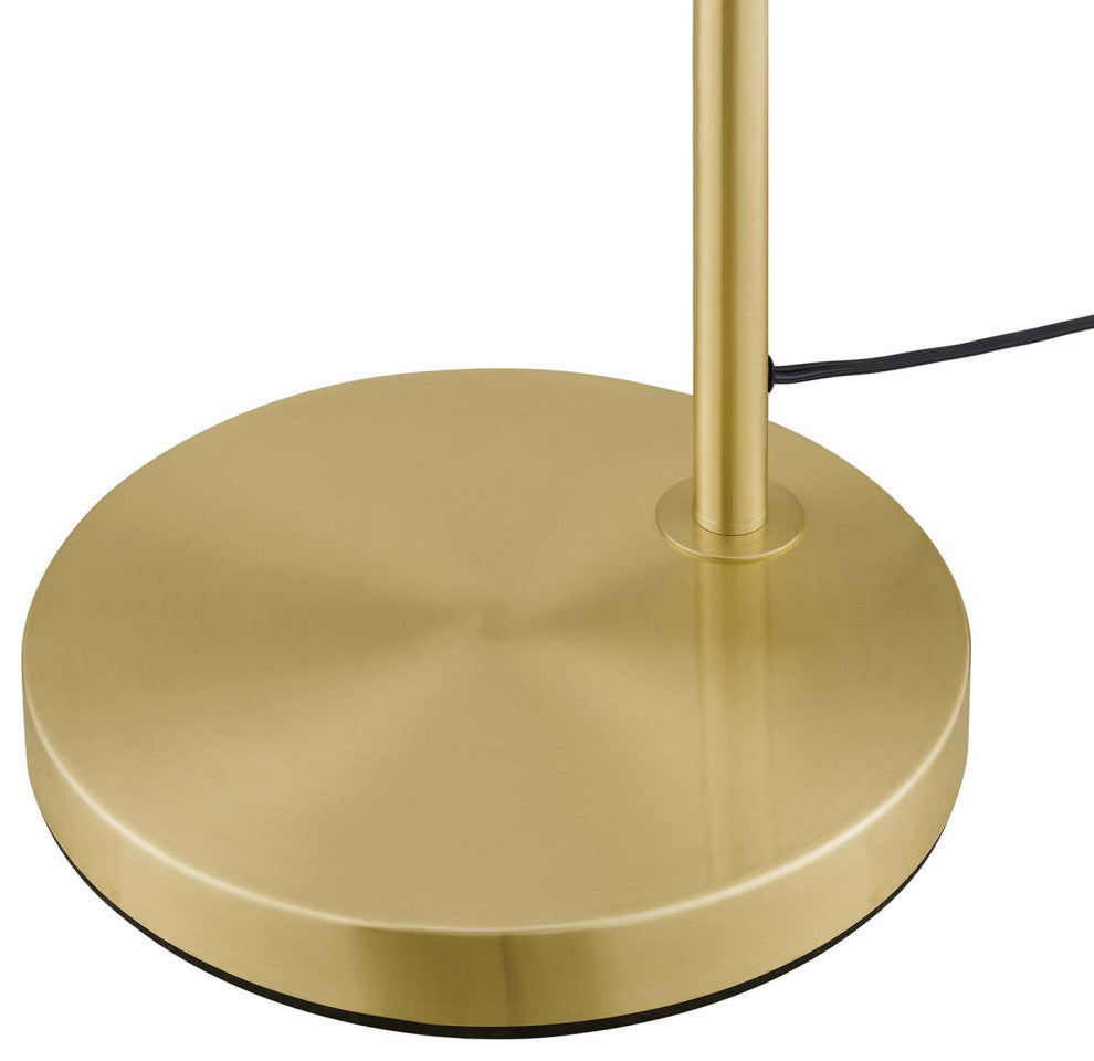 Floor Lamp Light, Gold, Glass, Modern, Mid Century Cafe Bistro Hospitality