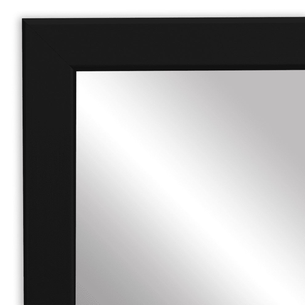 Meade Framed Wall Mirror, Black, 36"x24"