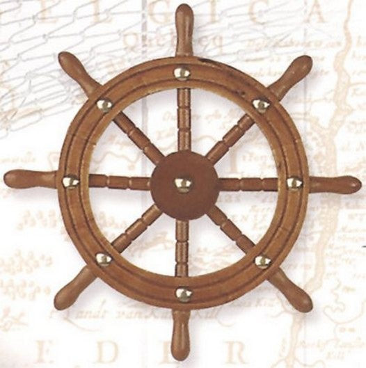 Wooden Ship Wheel Wall Plaque