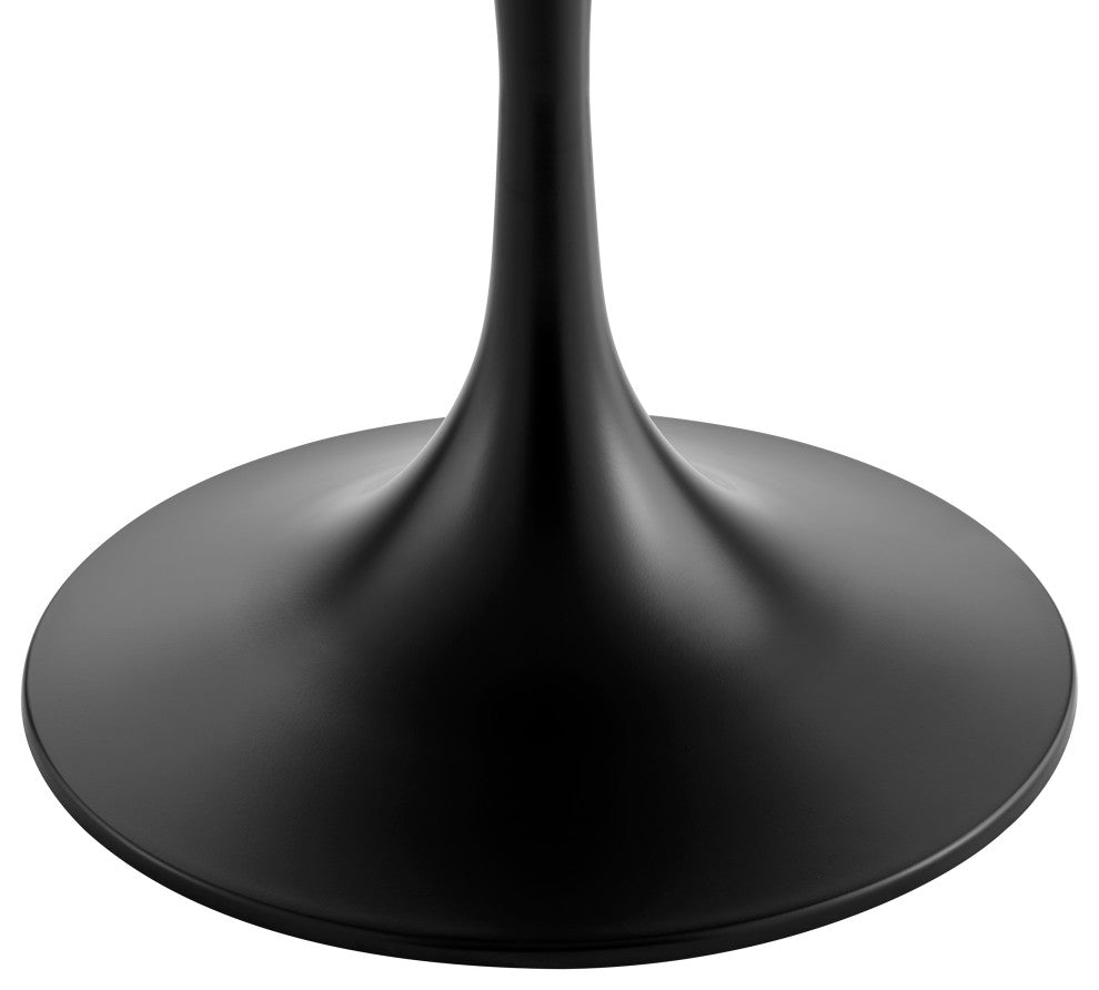 Astrid Round Table With Black Top and Matte Black Base
