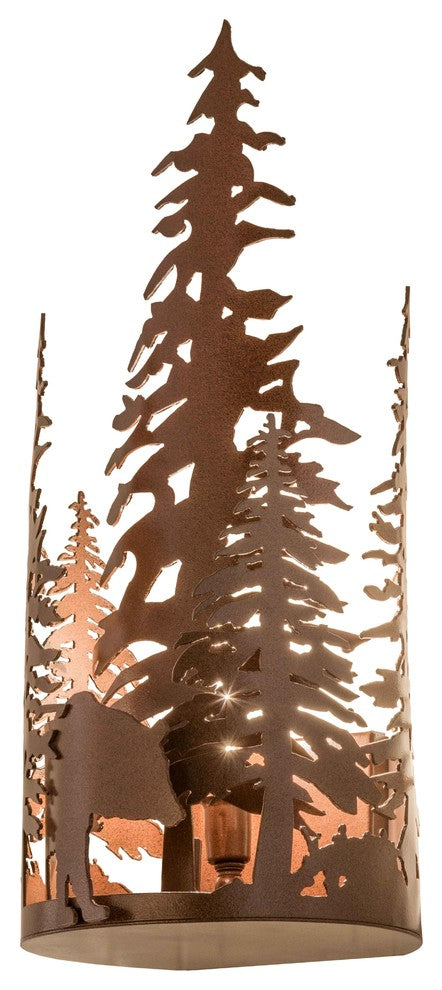 8W Bear Through the Trees Wall Sconce