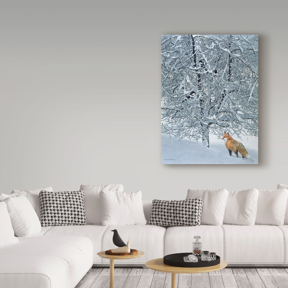 Harro Maass 'Fox In Snow' Canvas Art, 47"x35"