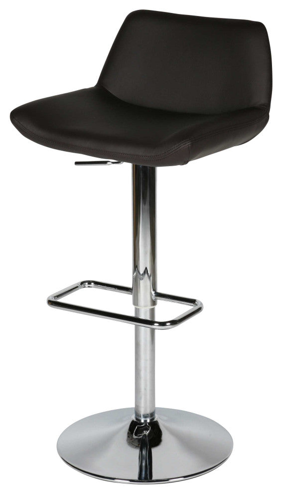 20" X 20" X 30"/40" Chocolate Faux Leather Bar Stool