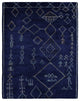 HAND KNOTTED LOOM SILK ECO-FRIENDLY RUGS-5'x8',Rectangle,Blue White,Geometric
