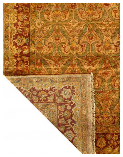 Gold Color Fine Hand Knotted Agra Rug 12'x15'
