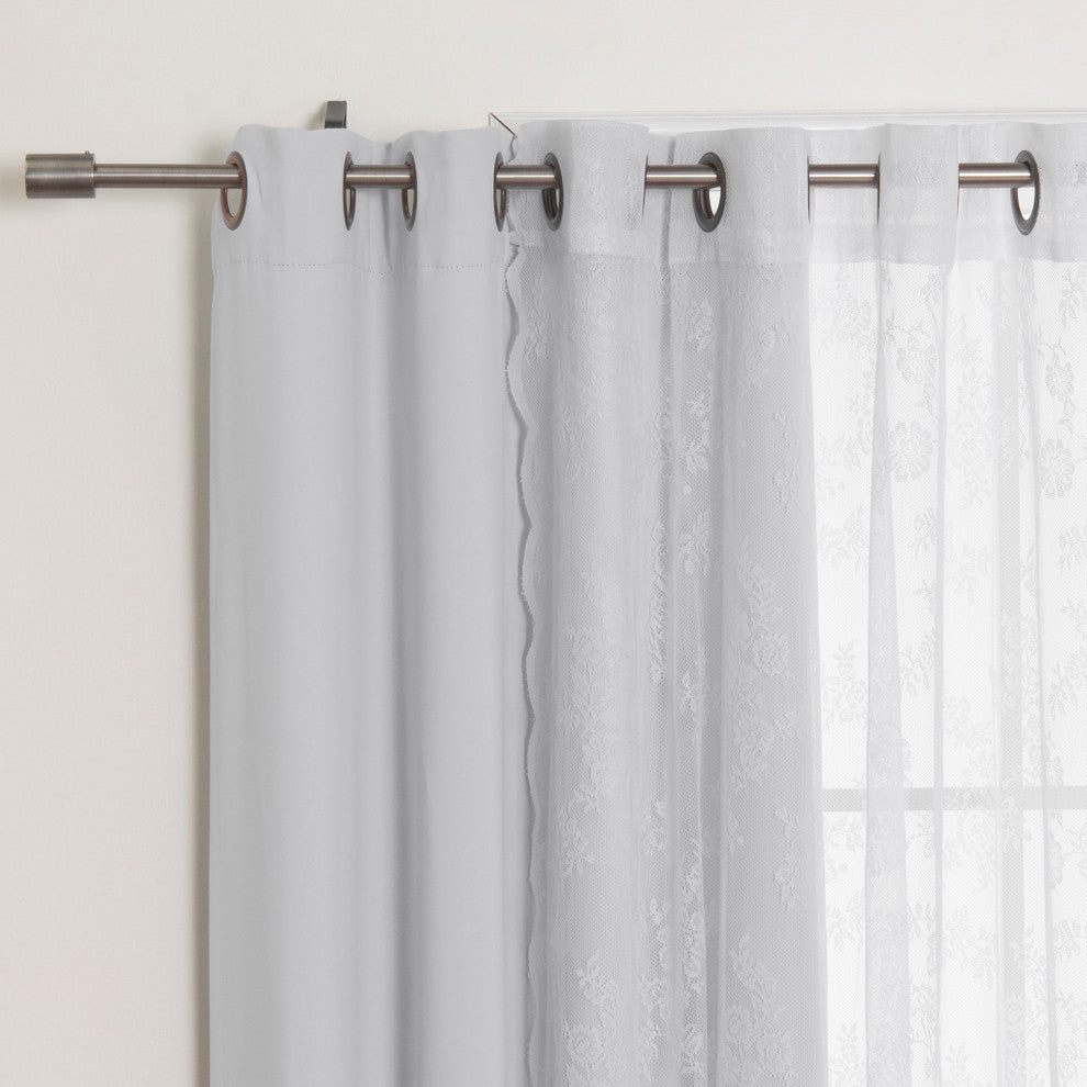 Rose Sheers and Blackout Curtains, Vapor, 52"x84"