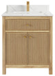 Sonoma 30 Single Sink Bath Vanity in Light Natural Teak with 1.5" Calacatta Laza