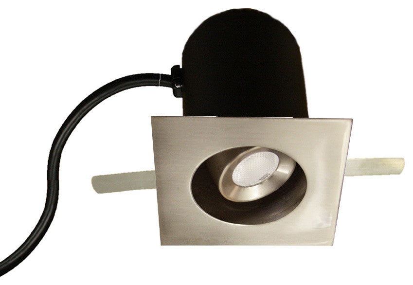 LEDme Miniature Square Recessed Task-Light 4000K Cool White, Brushed Nickel