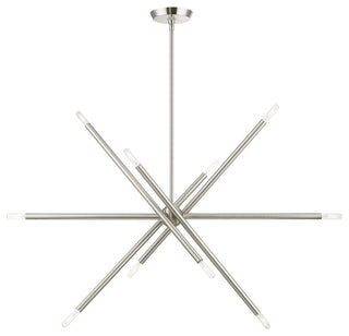 Soho 10 Light Brushed Nickel Linear Chandelier