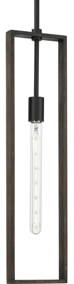 Boundary Collection 1-Light Modern Pendant, Matte Black