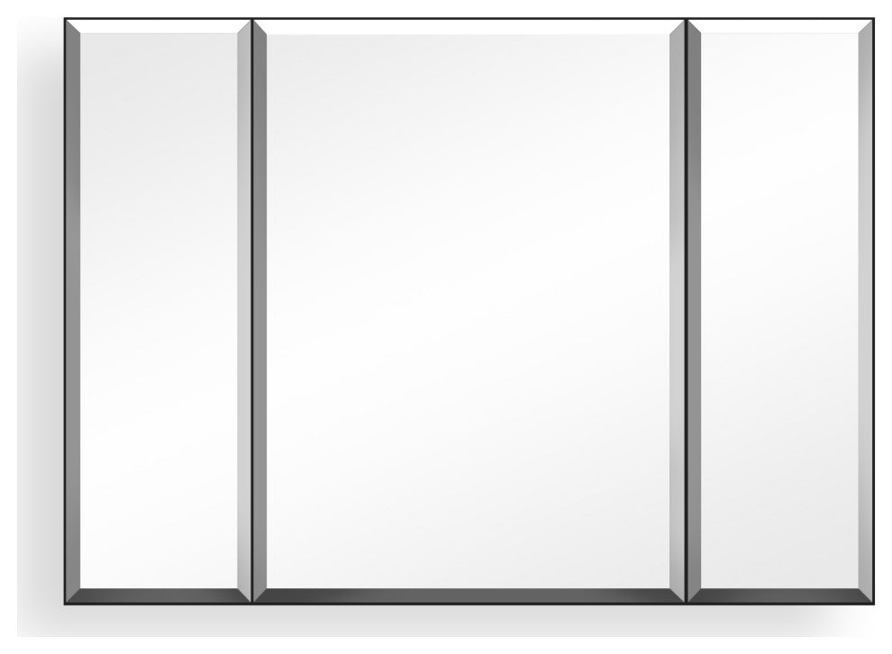 Frameless Aluminum Medicine Cabinet Adjustable Shelves,36x26Inch
