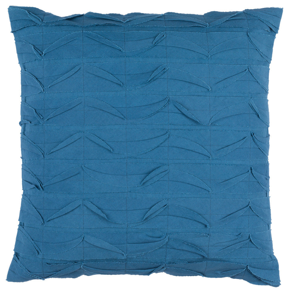 Surya Huckaby HB-004 20"x20" Pillow Cover, Bright Blue