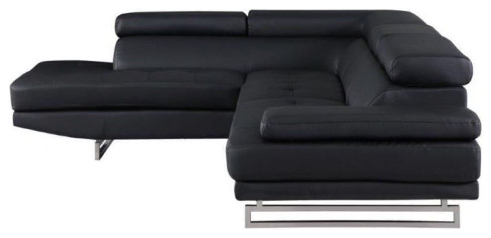 124"x94"x36" Black Sectional LAF