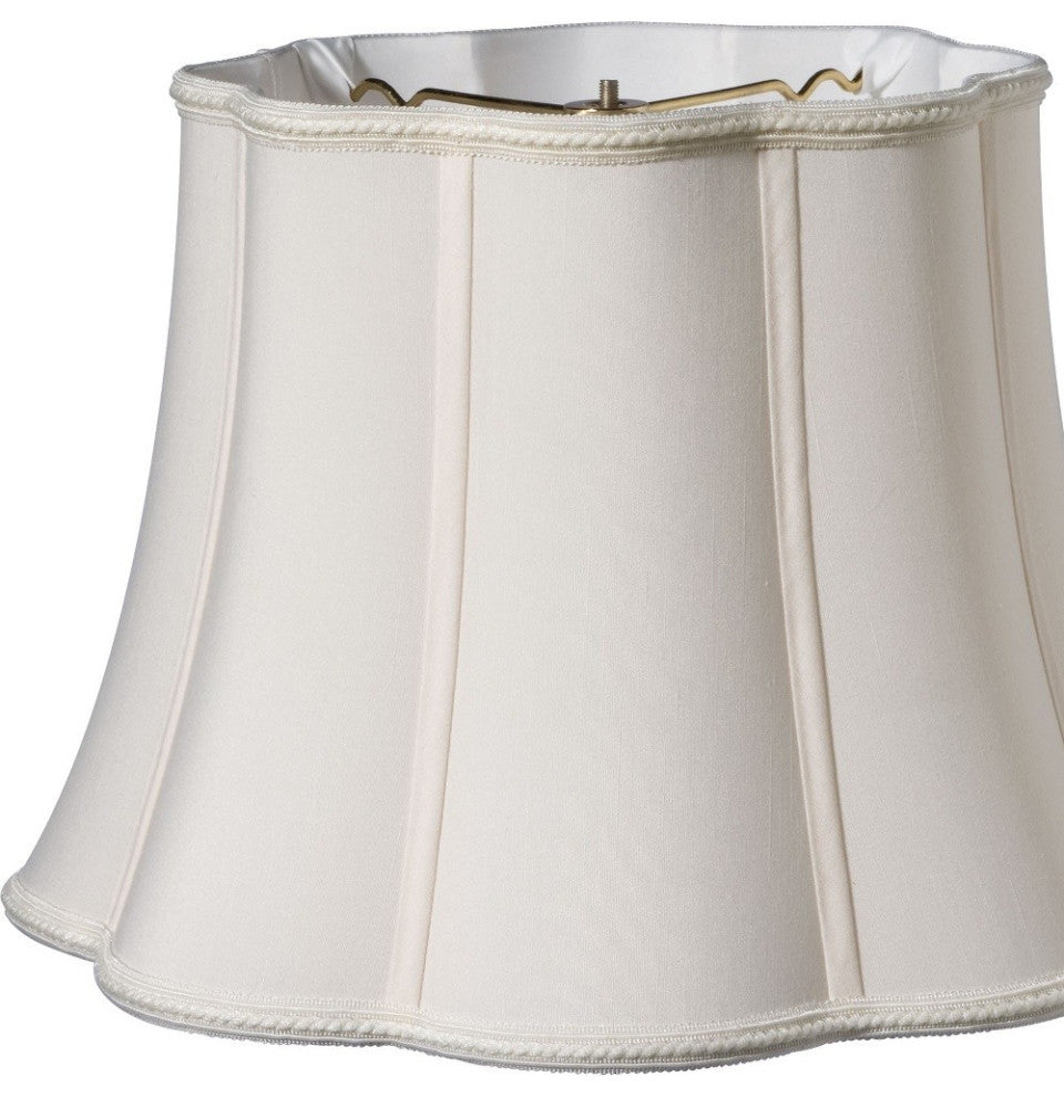 14" Cream Melon Scallop Paperback Shantung Lampshade