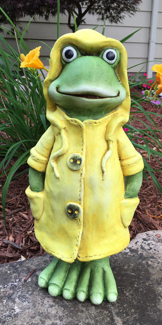 17" Yellow Raincoat Frog