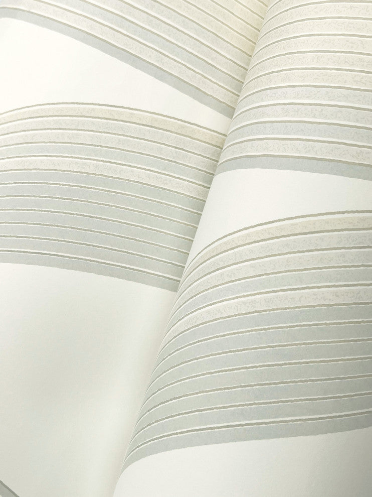 White Progression Ogee Wallpaper