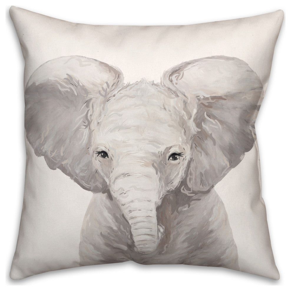Baby Elephant 18"x18" Spun Poly Pillow