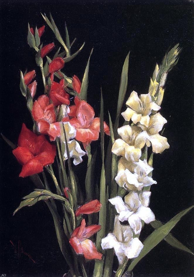Edward C Leavitt Still Life With Gladiolas, 18"x27" Wall Decal