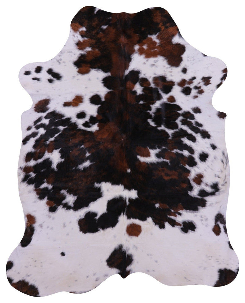 7' 3" X 6' 0" Tricolor Natural Cowhide Rug C2419