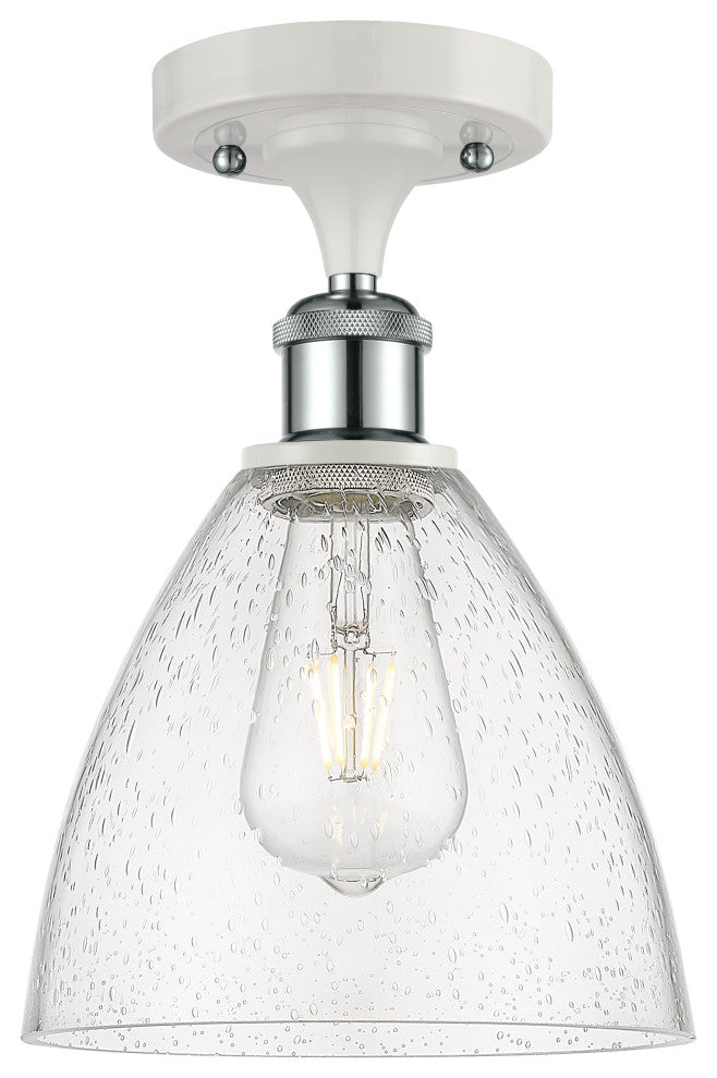 Innovations 516-1C-WPC-GBD-754 1 Light Semi-Flush Mount, White, Polished Chrome