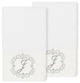 Linum Home Turkish Cotton Monica 2-Piece Embellished Hand Towel Set, White