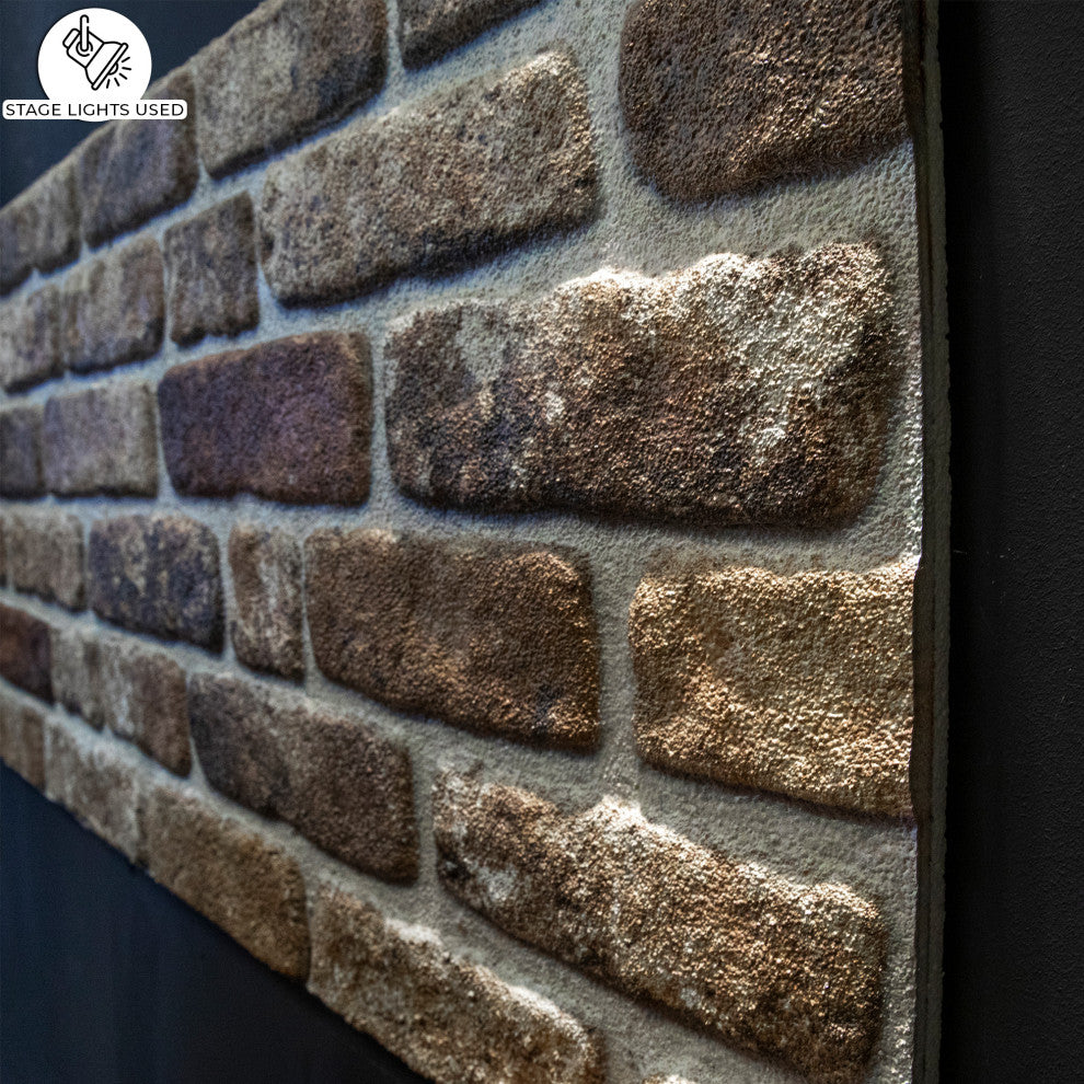 Faux Brick 3D Wall Panels, Light Brown, Sample 10x10"