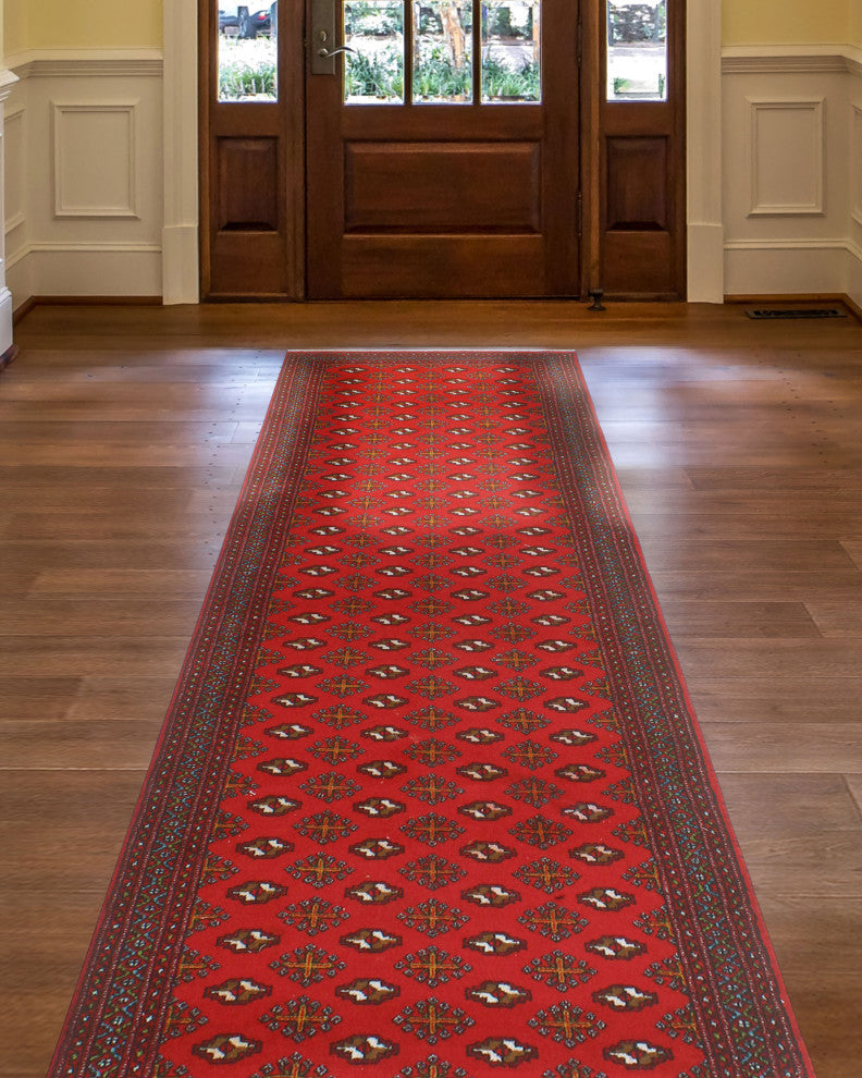 Vintage Distressed Ainsley Red/Brown Runner, 3'2x9'6